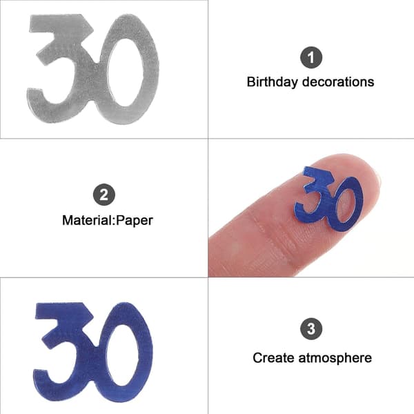5 Sets 30th Anniversary Confetti Party Confetti Number 30 Shape Paper Material