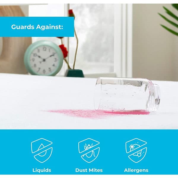 Waterproof and breathable mattress protector with zipper against dust mites. Single size 90x200cm