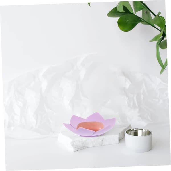 Soap Dish 2 Pcs Silicone Self-Draining Soap Holder with Suction Cups