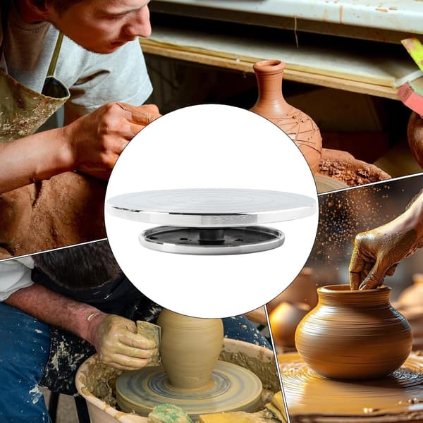 Keramisk dreieskive – Dreieskive – Keramisk forming – Manuell sveivdrift – 15 cm – Sølv
