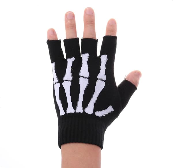 Halloween sæson finger skelet strikhandsker kranieknogle halv