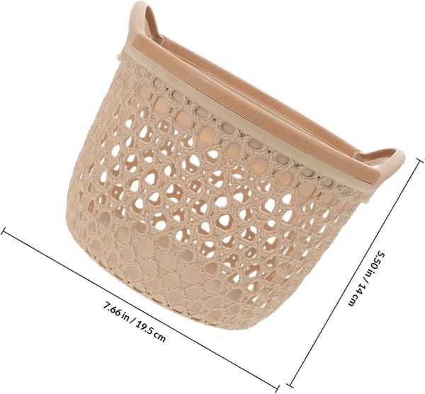 Decorative Woven Basket, Multifunctional Organizer, Large Capacity, Coffee PP Material, Elegant Storage Basket