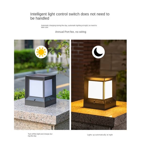 LED solcelle søylelys energisøylelampe utendørs vanntett vegglampe for hage landskap hage 10CM