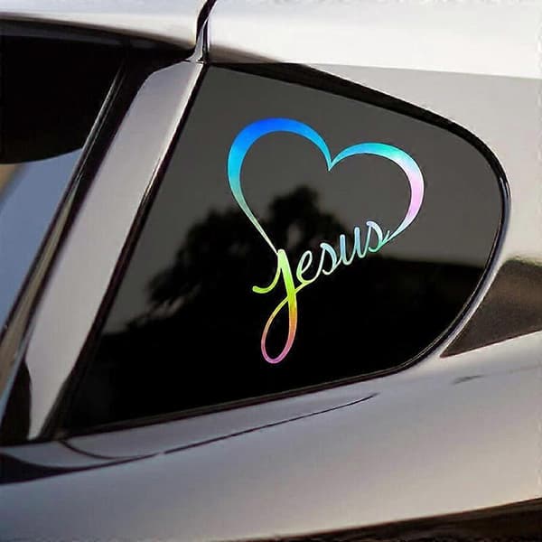 Pastelli Jeesus-sydän vinyylitarra – Kristilliset autotarrat, Jeesus-tarrat
