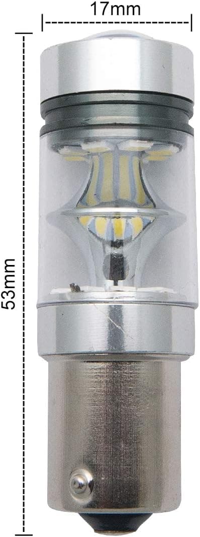 Bilbremselys, 2 stk 12V 100W LED-baklys/blinklys, Xenon-hvitt lys