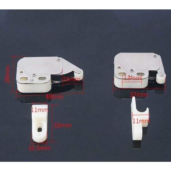 (4-pak) Automatisk fjedertrykssystem Push-In Touch Lock Mini Tip Latch Sikkerhedslås til skabsdørsmøbler