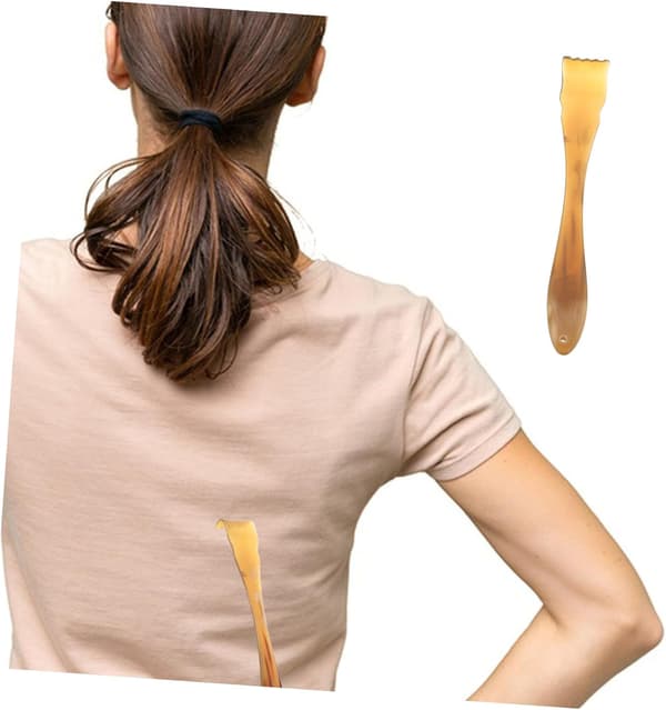 Natural Ox Horn Back Scratcher for Adults Handheld Anti-itch Stick Extendable Design