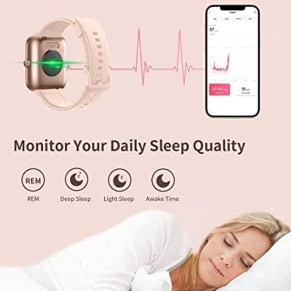 Smartklocka för kvinnor, DIY Smart Fitness Tracker Klocka Blod Syre Hjärta