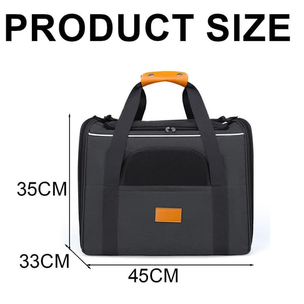 Portable Pet Travel Bag, Foldable Pet Carrier, Black