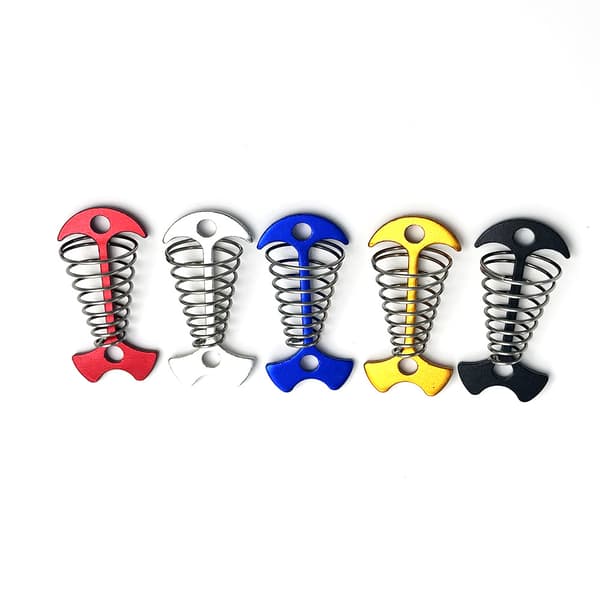 Extended Spring Herringbone Ground Nail Outdoor Camping Tent Canopy Windproof Rope Fixed Buckle Plank Umbrella Ground Nail-Blue