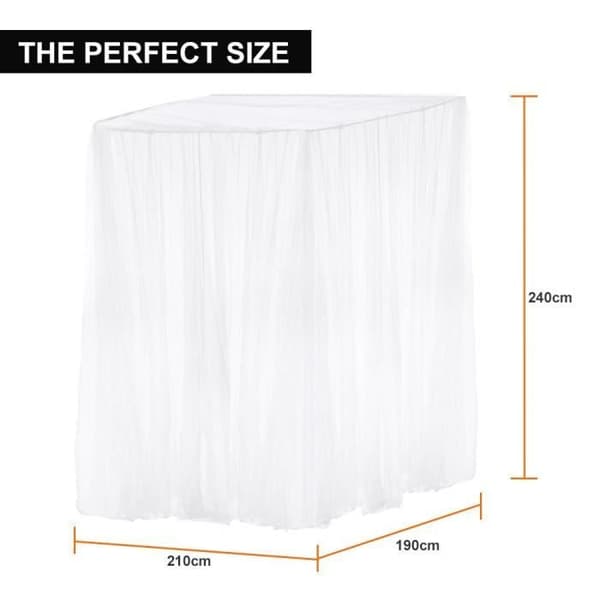 Myggnetting Baldakin - 190x210x240cm - Polyester - Hvit
