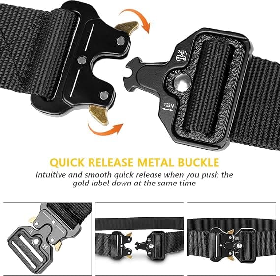 Taktiskt herrbälte, militär stil robust nylon arbetsbälte med metallspänne_tfrf