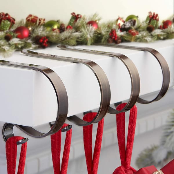 Set of 4 Christmas Stocking Holders for Mantel, Lightweight