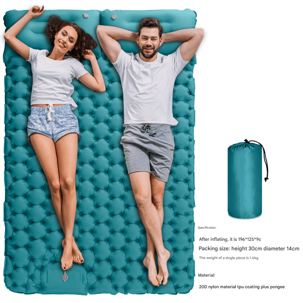 Inflatable Camping Mattress: Thick & Lightweight Double Air Mattress for Outdoor Use, Compact & Portable Navy-2[GPA] Navy-2-tfrf Navy-2 Double sleeping pad Navy-2 Double sleeping pad
