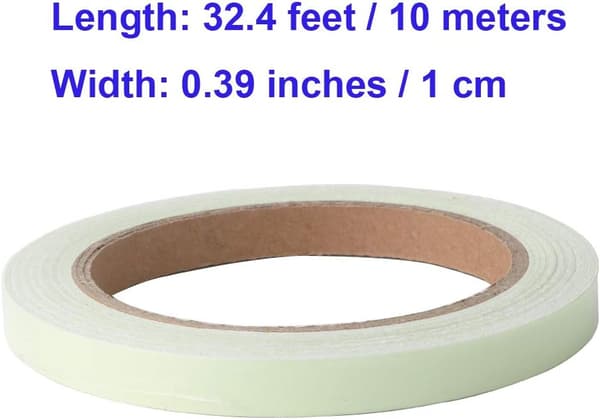 Vihreä itsevalaiseva teippi tarra 10 m x 1 cm (32,8 jalkaa x 0,4 tuumaa)