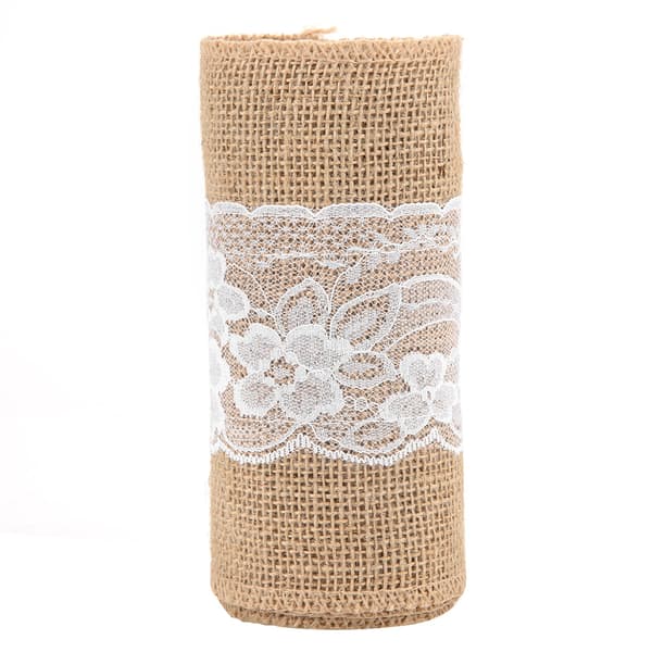 DIY Spets Säckväv Band Hessian Jute Bälte Rem Bröllop Tyg Dekoration 2,7m