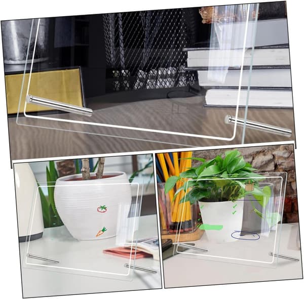 Akryl Dry Erase Skrivbordsbräda med 2st 7cm Pins Memo Skrivbräda