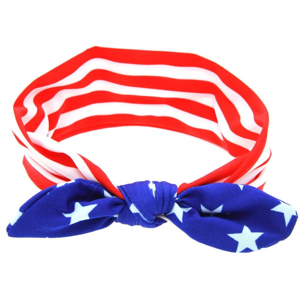 3-pack babyhårband i nylon (amerikanska flaggan)