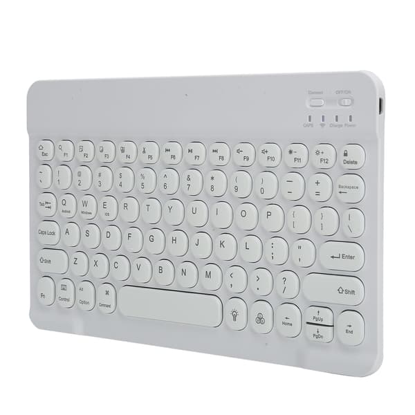 Wireless Keyboard 10 inch RGB Backlit Portable Keyboard with Round Keys for Tablet, Phone, Laptop, PC Computer