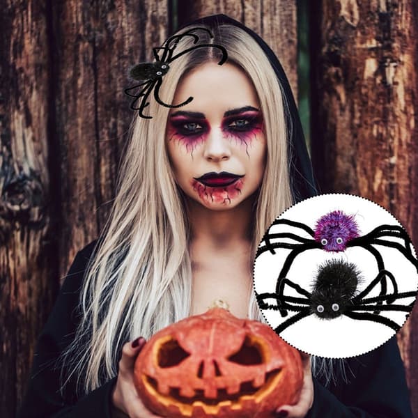 Halloween-dekoration, stor spindelhårklämma, svart änkehårklämma KLB