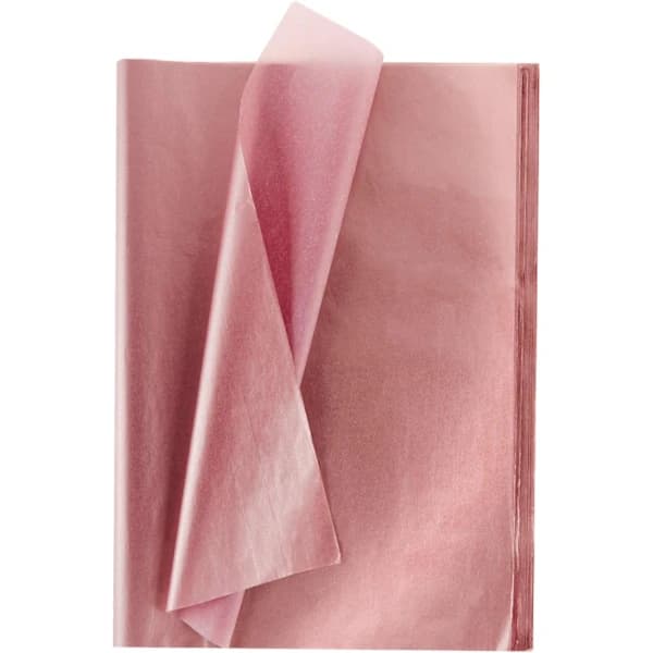 Roséguld silkespapper Bulk 100 ark metallisk presentförpackning Påsar Roséguld