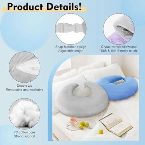 Ergonomic Arm Pillow - Neck and Arm Support - Soft Crystal Velour - Optimal Comfort for Reading and Gaming
