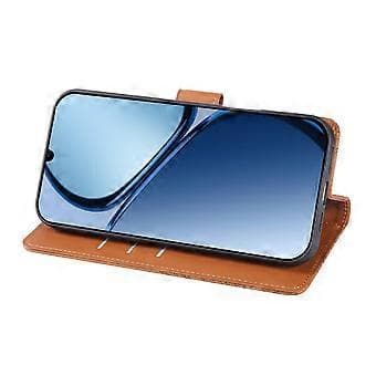 Fodral för Samsung Galaxy A06 4G Rosblomma PU Läder Plånboksfodral med 3 Kortfack Brun Brown