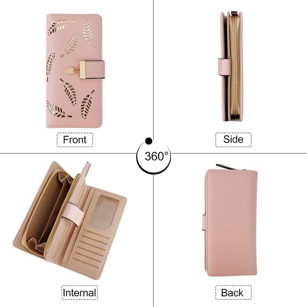 Women's Large Capacity Coin Purse, Elegant PU Leather Wallet with M_tfrf