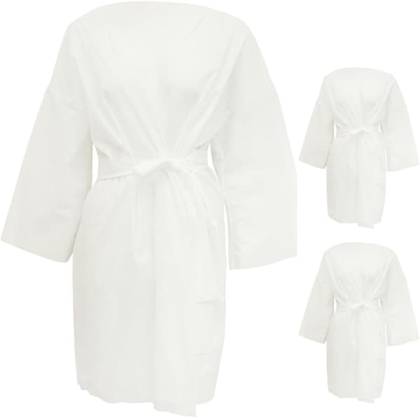 3 stk engangs badekåpe for kvinner Spa-kåpe Dusjkåpe One-size-fits-all Pustende polyester bomullsmateriale Egnet for anledninger og badstue
