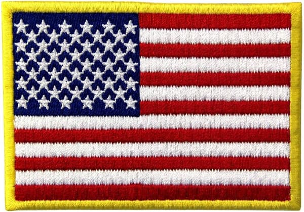 Sæt med 5 amerikanske USA flag broderede velcrobånd