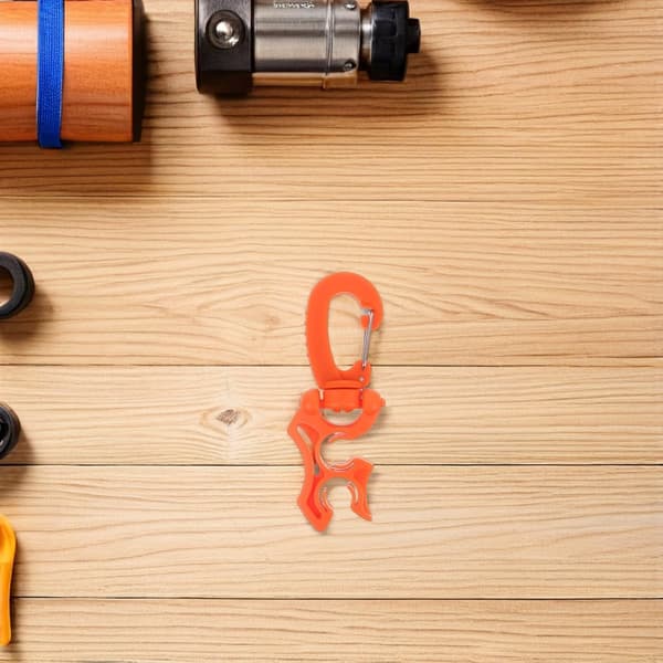 4 stk. dykkerslangeholderklemmer til scuba regulator sekundærslange – orange 10x10mm