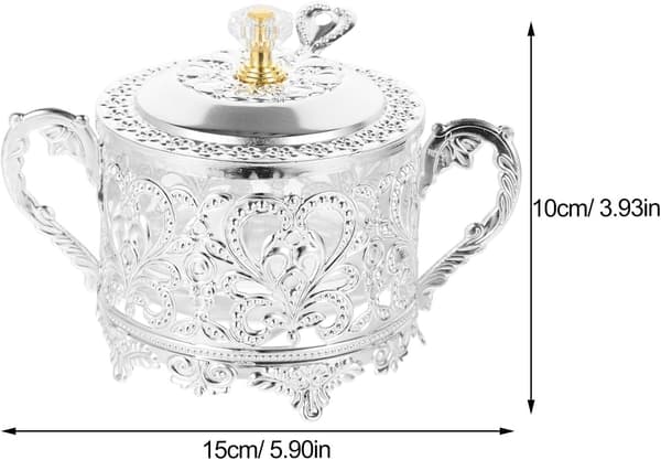 1 pc Party Chocolate Holder Glass Spice Jar with Spoon Iron Material Portable