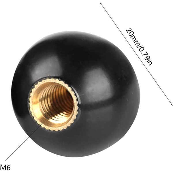 Bakelite Ball Lever Knobs, 5 Pieces, 20mm Ball Diameter, M6 Female Thread, Universal Replacement for Machine Tools
