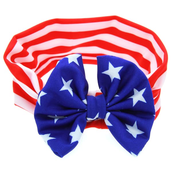 3-pak babyhårbånd i nylon (amerikansk flag)