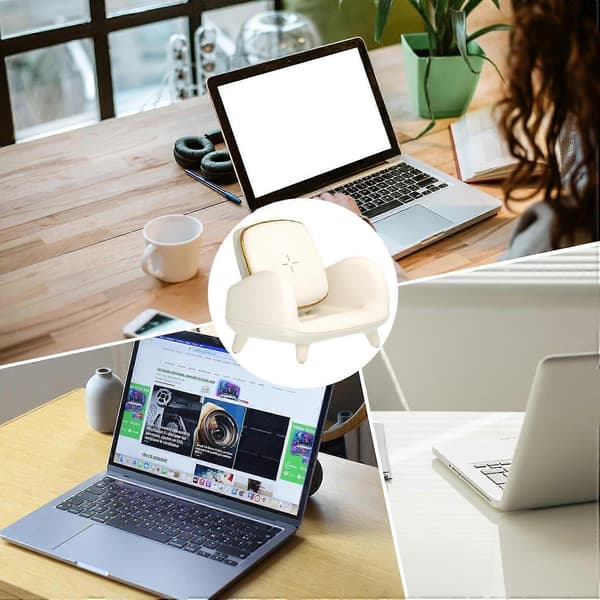 1 stk. Telefonholder med trådløs lading for skrivebord, multifunksjonell telefonholder i sofaform