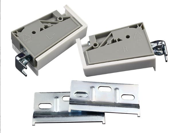 Kitchen rail support cabinet suspension 2 pcs - Suspensions for kitchen cabinets Galvanized steel - White Screwable cabinet support