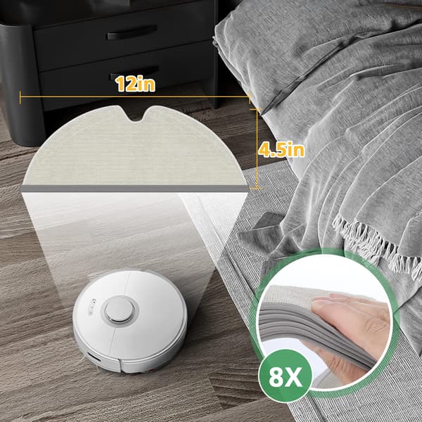 8-pak Q7 erstatningsmopper til Xiaomi Roborock Q7 støvsuger, moppeklude moppetilbehør