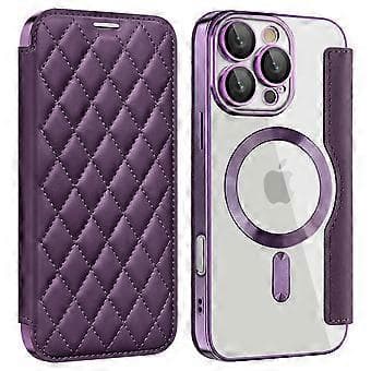 Magnetisk deksel med kortlomme og RFID-beskyttelse i lær for iPhone 16 Pro Max Style D Style D