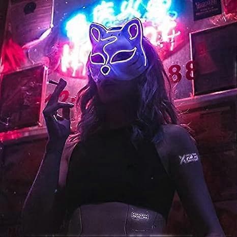 Fasjonabel kitsunemaske, revemaskerade maske. (FMY)