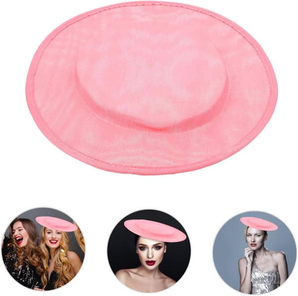 Hvid Sinamay Cocktailhat Fascinator Base Oval Millinery DIY Håndværkstilbehør