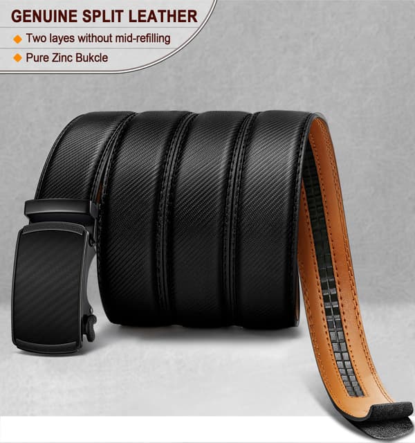 Herrebelte, Skinnspennebelte for Menn Kjole 1 3/8, Trim til Passform (120cm)