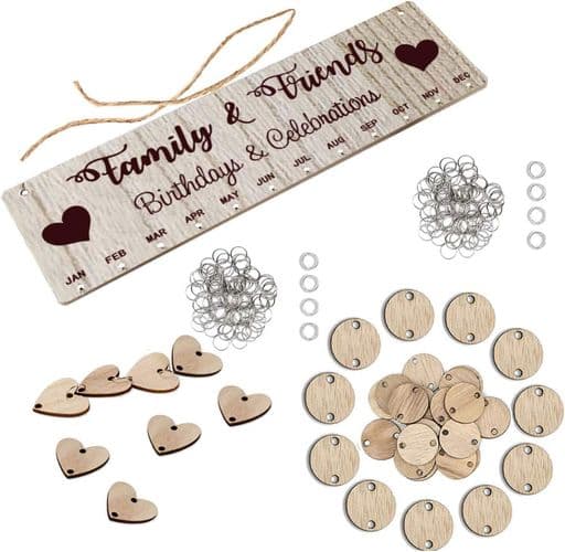 DIY veggkalender for bursdager for familie og venner - tre