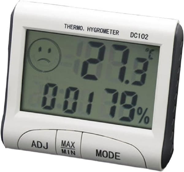 LCD Romtermometer Mini LCD Digital Innendørs Termometer Hygrometer Temperaturmåler Klokke Skrivebord Værstasjon