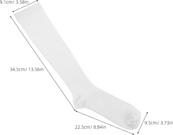 4 par kompresjons knestrømper S/M polyester for sykepleiere, hvit