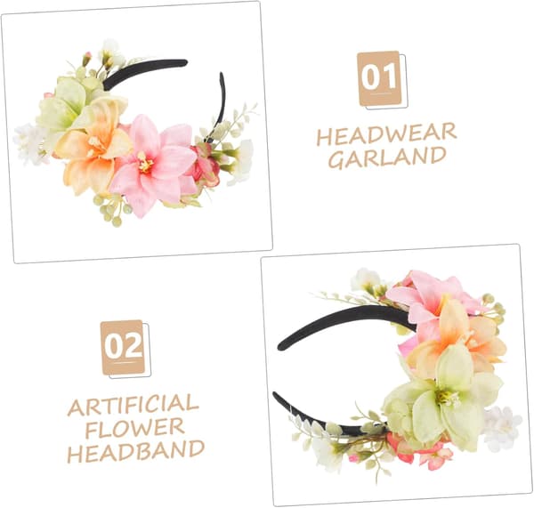 Blomsterpannebånd Liljeblomst Hårbånd av Elegant Stoffhodeplagg for Kvinner