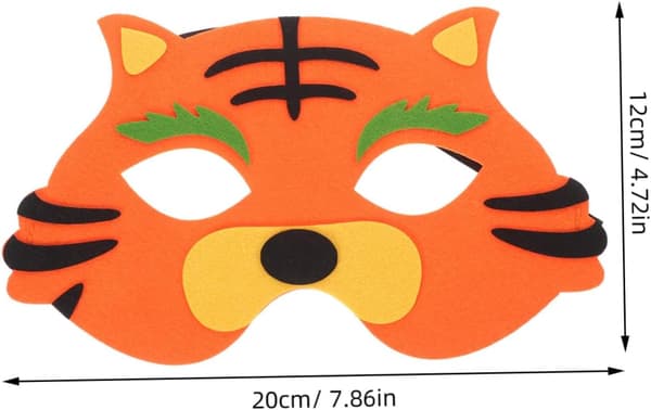 Tigermaske Halvansigtsmaske til Halloween Fødselsdagsfester Udklædningsbegivenheder Realistisk