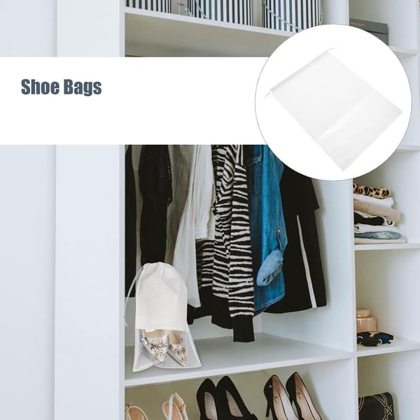 10 stk. Rejseskopose Hvid Non-woven Stof Snøre Organizer