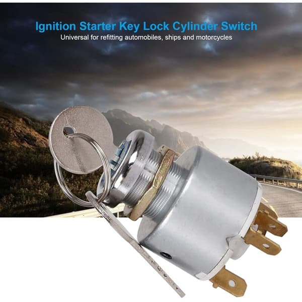 Ignition Switch, 12V Universal Engine Start Switch with Key Suitable for Motorcycles, Tractors, Cars and Boats