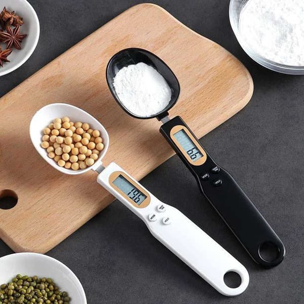 Digital Kitchen Scale with Spoon Scoop Spoon Scale 500g/0.5g Cooking White white