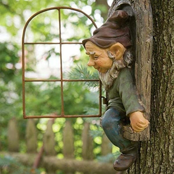 Fanciful Garden Decorations - Leave Window Gnome, Mini Gnome,